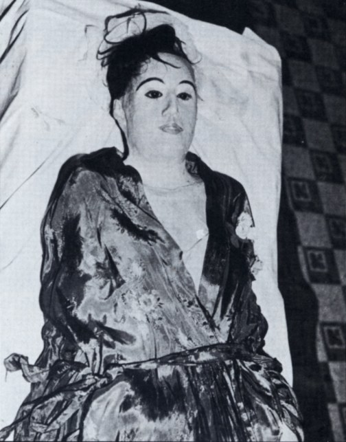 The body of Elena Hoyos when it was open for viewing at Lopez Funereal Home.